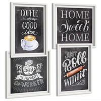 BILDER SET 4er Set - 50x50 cm & 40x60 cm Weißer Rahmen - Kaffeeroller, heimelige Wärme - Weiß, Kunststoff (50/50cm) - TULUP