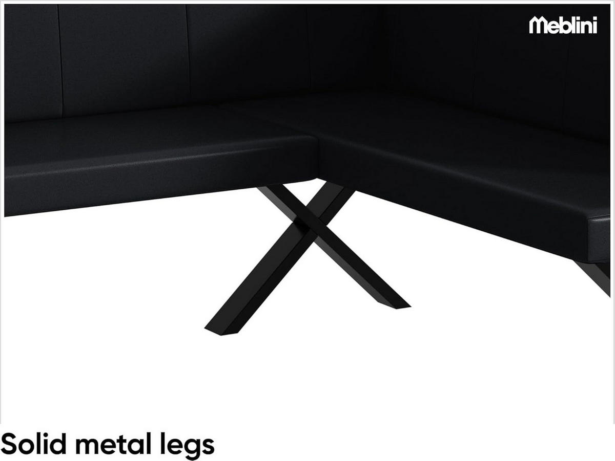 ECKBANK PETER_X - Schwarz, Leder (128/168cm) - Meblini