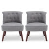 SESSEL 2er-Set Jacques gepolstert mit dunkelgrauem Stoff - Dunkelgrau/Dunkelbraun, Holz/Textil (56.5/73/62cm) - Sicaan