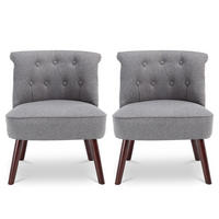 SESSEL 2er-Set Jacques gepolstert mit dunkelgrauem Stoff - Dunkelgrau/Dunkelbraun, Holz/Textil (56.5/73/62cm) - Sicaan