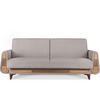 3-SITZER-SCHLAFSOFA GUSTAVO mit Armlehnen, grau - Braun/Grau, Holz/Holzwerkstoff (230/98/98cm) - KONSIMO®