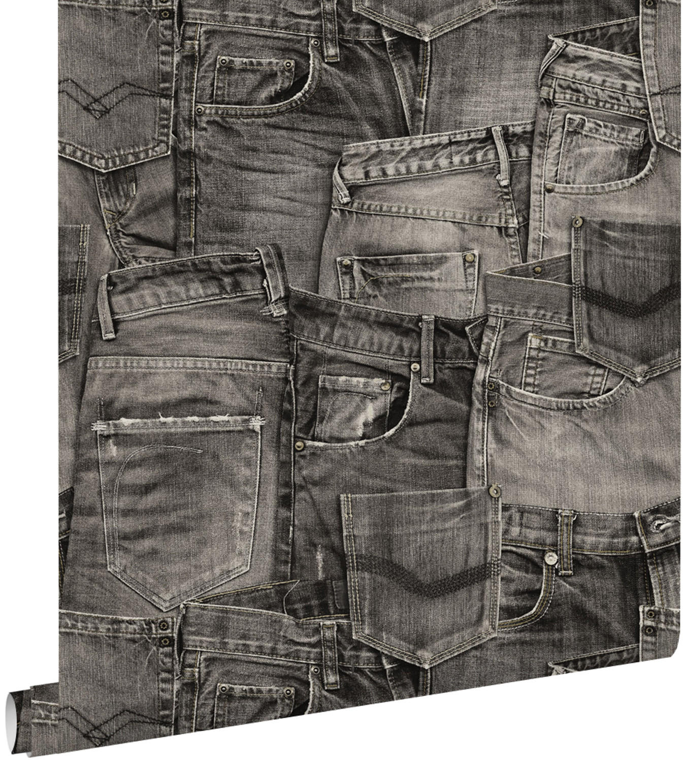 TAPETE Jeansstoff 53 cm x 10.05 m - Schwarz, Papier (53/1000cm) - ESTAhome