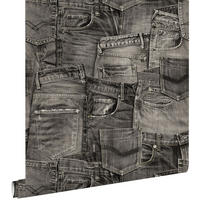 TAPETE Jeansstoff 53 cm x 10.05 m - Schwarz, Papier (53/1000cm) - ESTAhome