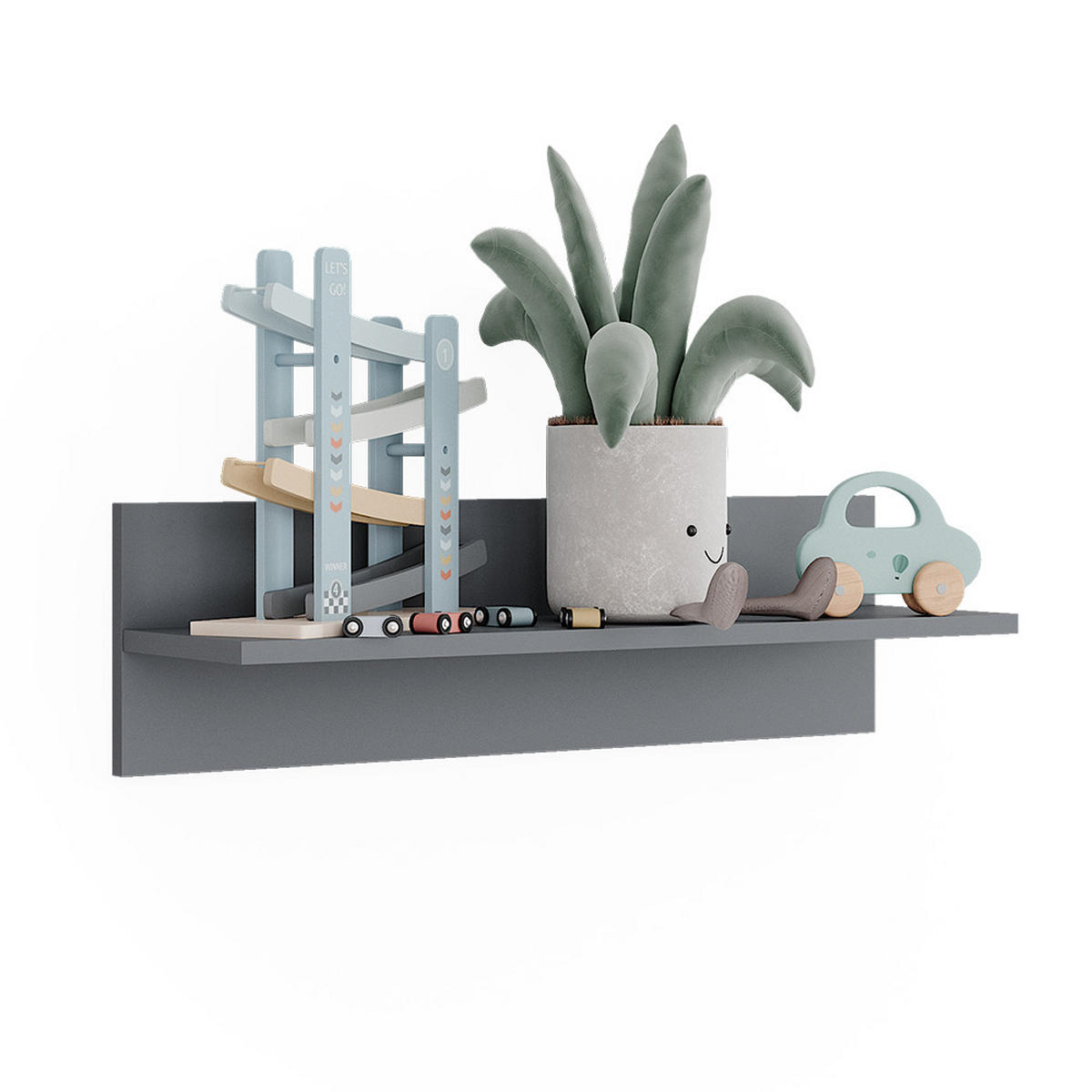 WANDREGAL Ajaton Grau 70 x 20 cm - Grau, Holzwerkstoff (70/20/20cm) - VitaliSpa