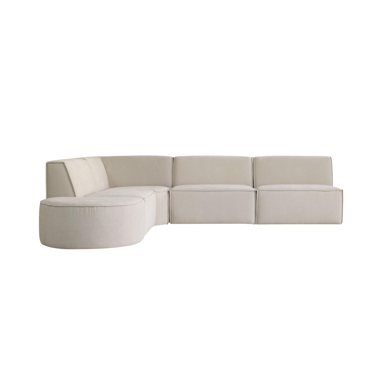 SOFA Dario Beige aus Stoff - Beige, Textil (291/259cm) - Tikamoon