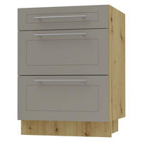 SCHUBLADENUNTERSCHRANK Kvantum D3M/60 60 / 50 / 82cm - Beige/Eiche Artisan, Holz/Holzwerkstoff (60/82/50cm) - Feldmann-Wohnen