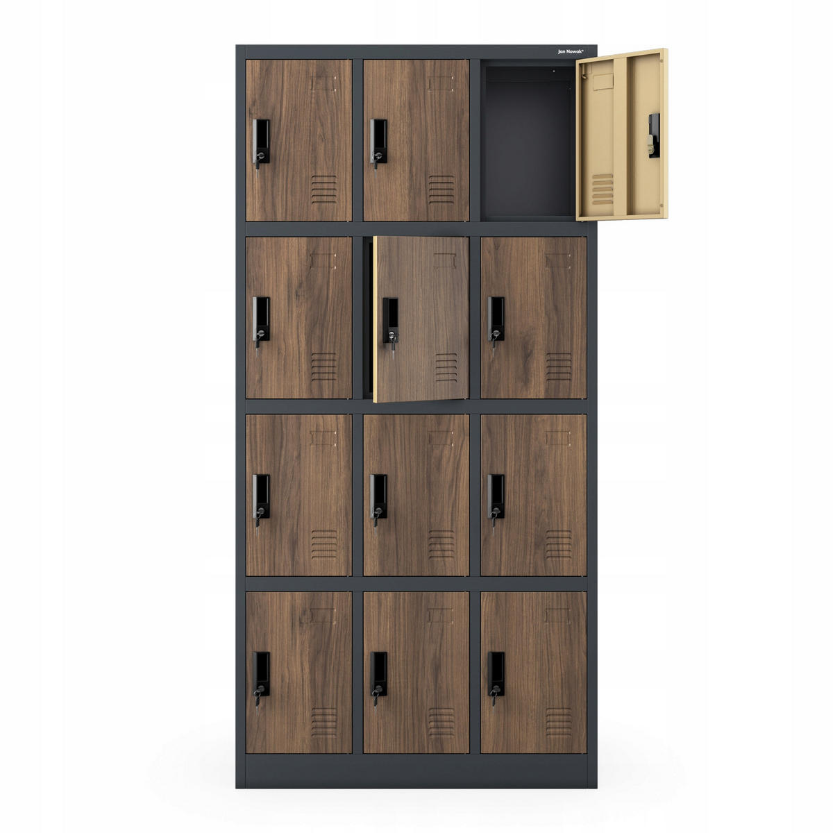 SCHLIESSFACHSCHRANK Marcin - Braun, Metall (90/185/40cm) - Jan Nowak