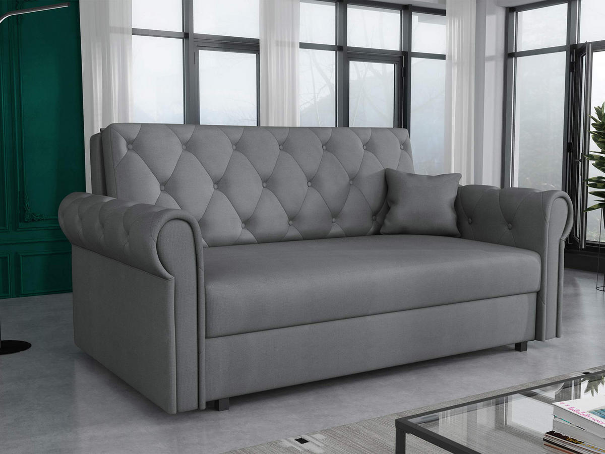 SCHLAFSOFA Viva Roma III - Schwarz/Graphitfarben, Holz/Textil (168/85/98cm) - MIRJAN24
