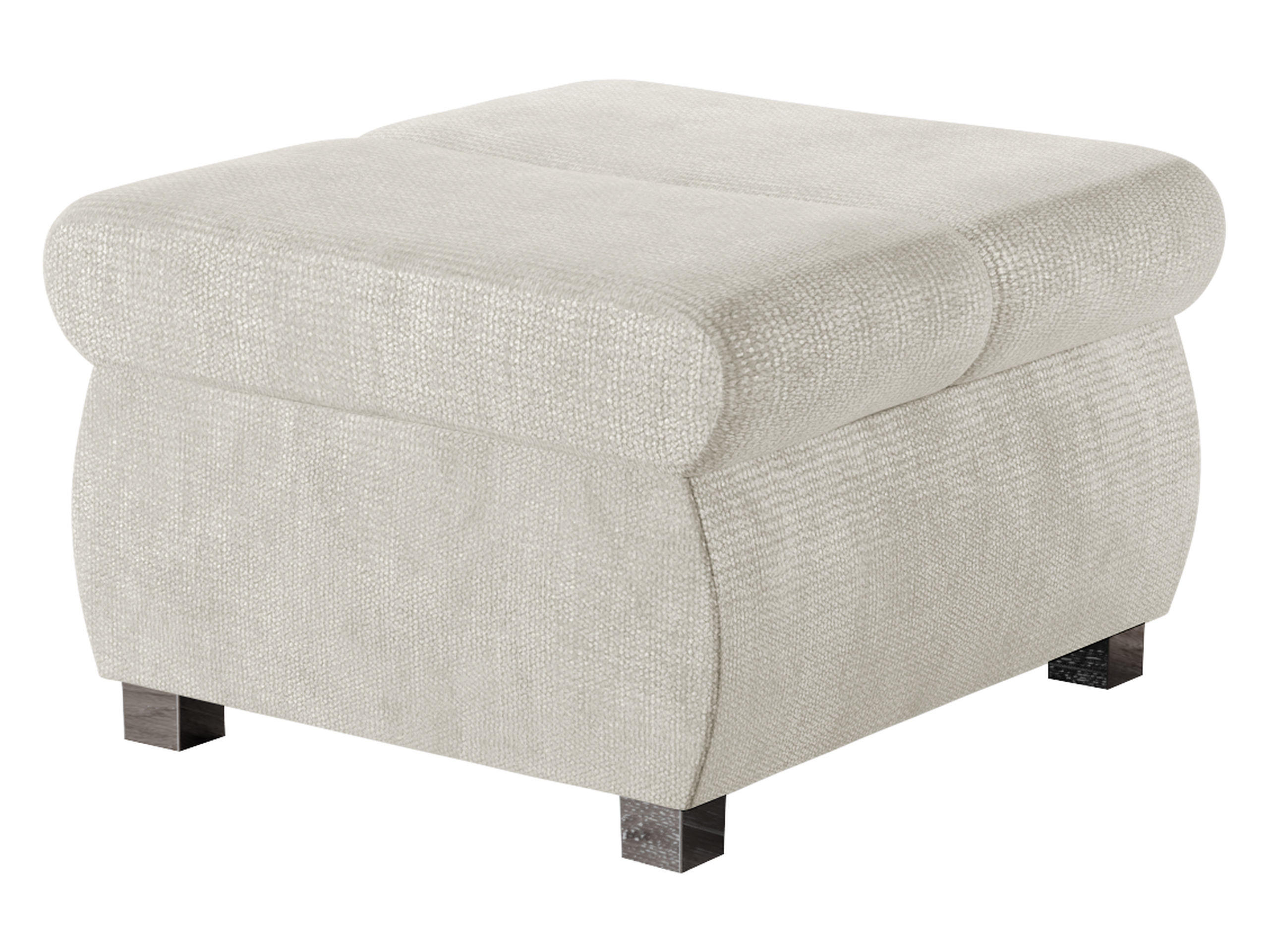 POLSTERHOCKER Bangkok Klein - Silberfarben/Creme, Holz/Kunststoff (60/39/60cm) - MIRJAN24