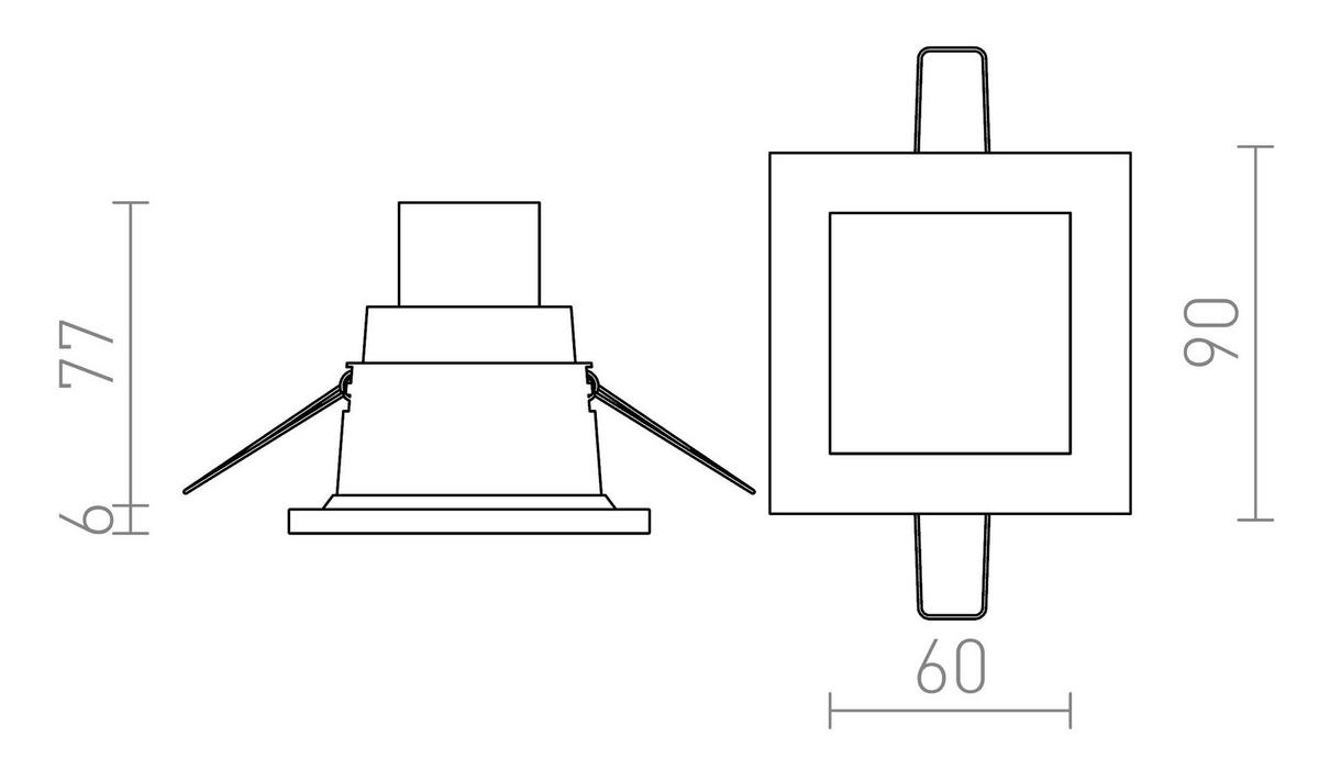 EINBAULEUCHTE LEROY SQ Weiß 35 W IP44 - Weiß, Metall (9/9/12cm) - Rendl