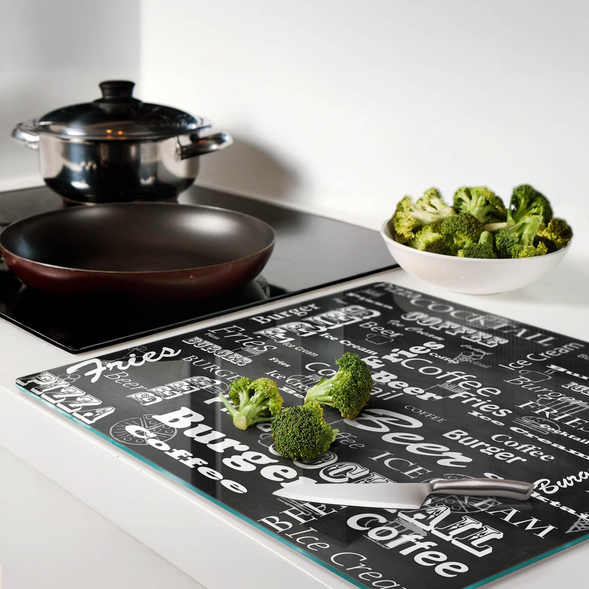 GLASPLATTE 60x52 cm Speisekarte des Restaurants - Schwarz, Glas (60/0.4/52cm) - TULUP