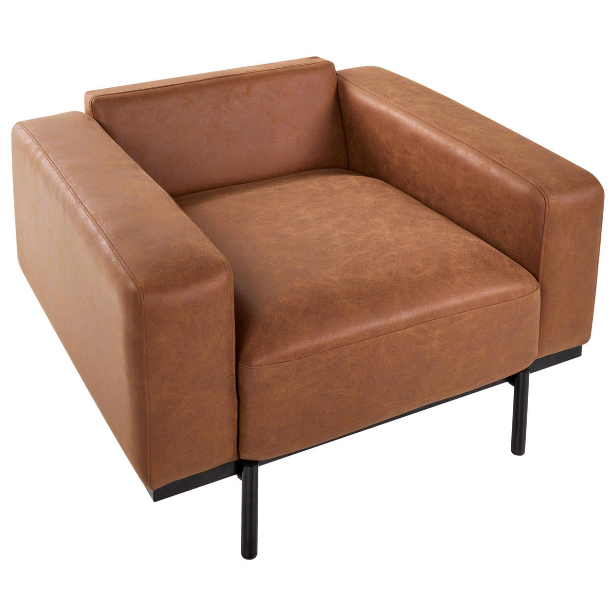 SESSEL Kunstleder Braun Sovik - Braun, Kunststoff/Metall (95/72/87cm) - Beliani