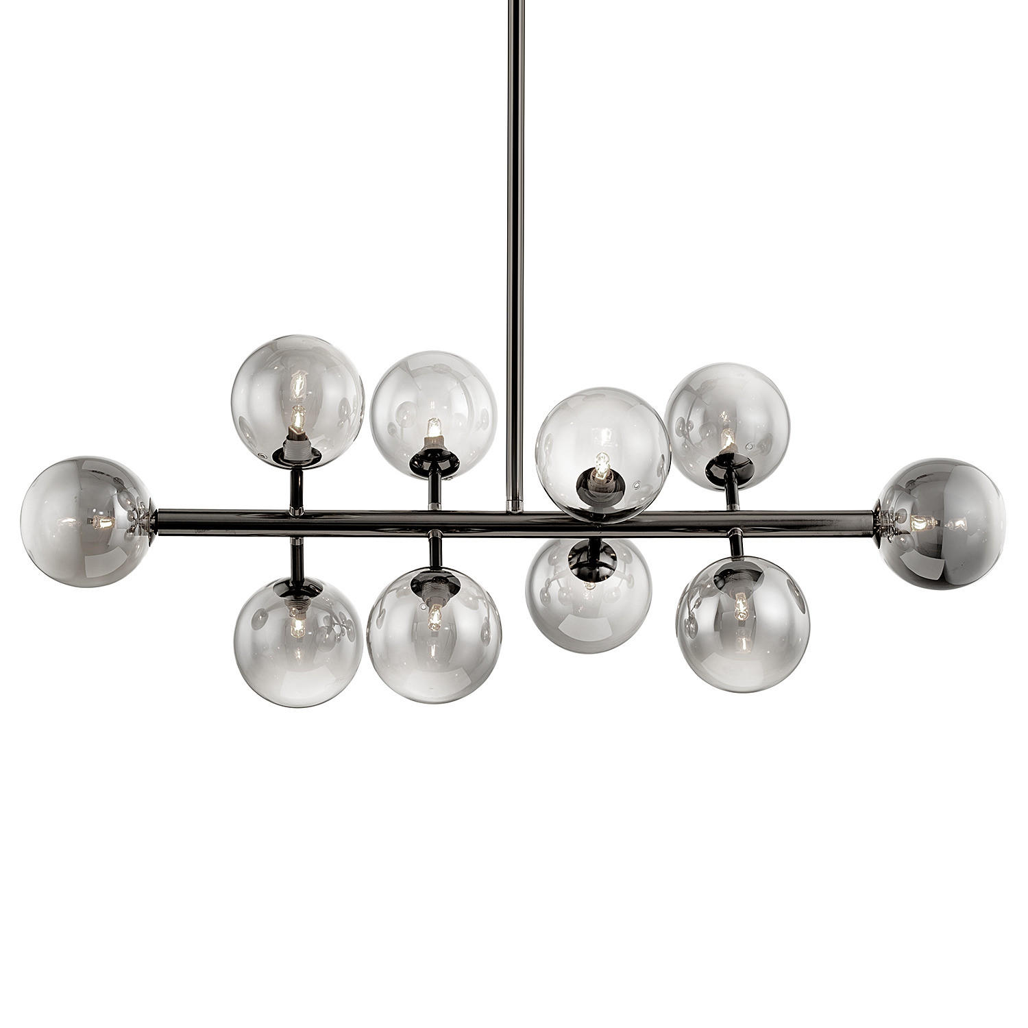 DECKENLEUCHTE - Metall, 10-flammig - Grau, Glas (36/88/70cm) - home24