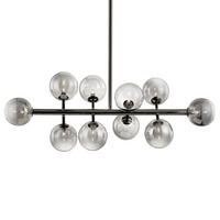 DECKENLEUCHTE - Metall, 10-flammig - Grau, Glas (36/88/70cm) - home24