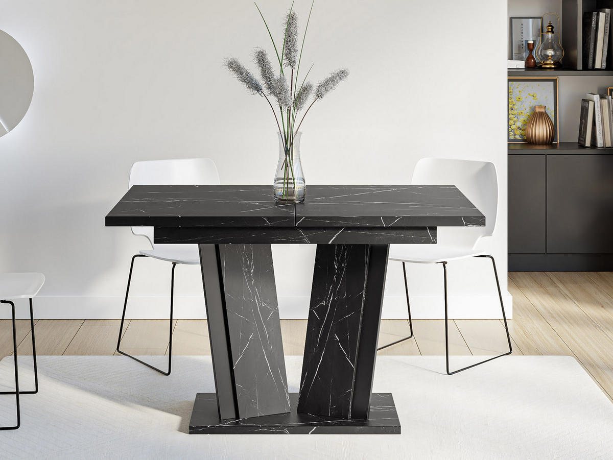 ESSTISCH ausziehbar Doha II - Schwarz, Holzwerkstoff (80/120/75cm) - MIRJAN24