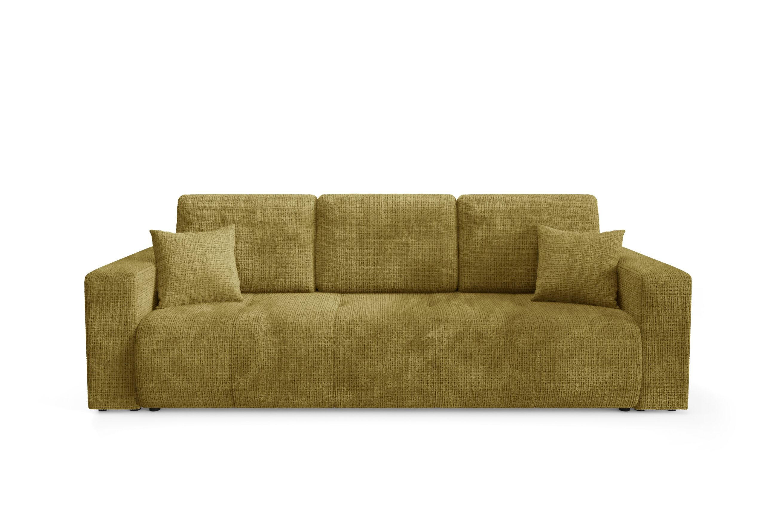 SCHLAFSOFA mit Bettkasten Gelb - Gelb, Textil (244/70/92cm) - Furnisell