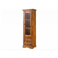VITRINE Akazie 60x44x190 honig lackiert OXFORD #0528 - Braun, Holz (60/190/44cm) - Massivmoebel24