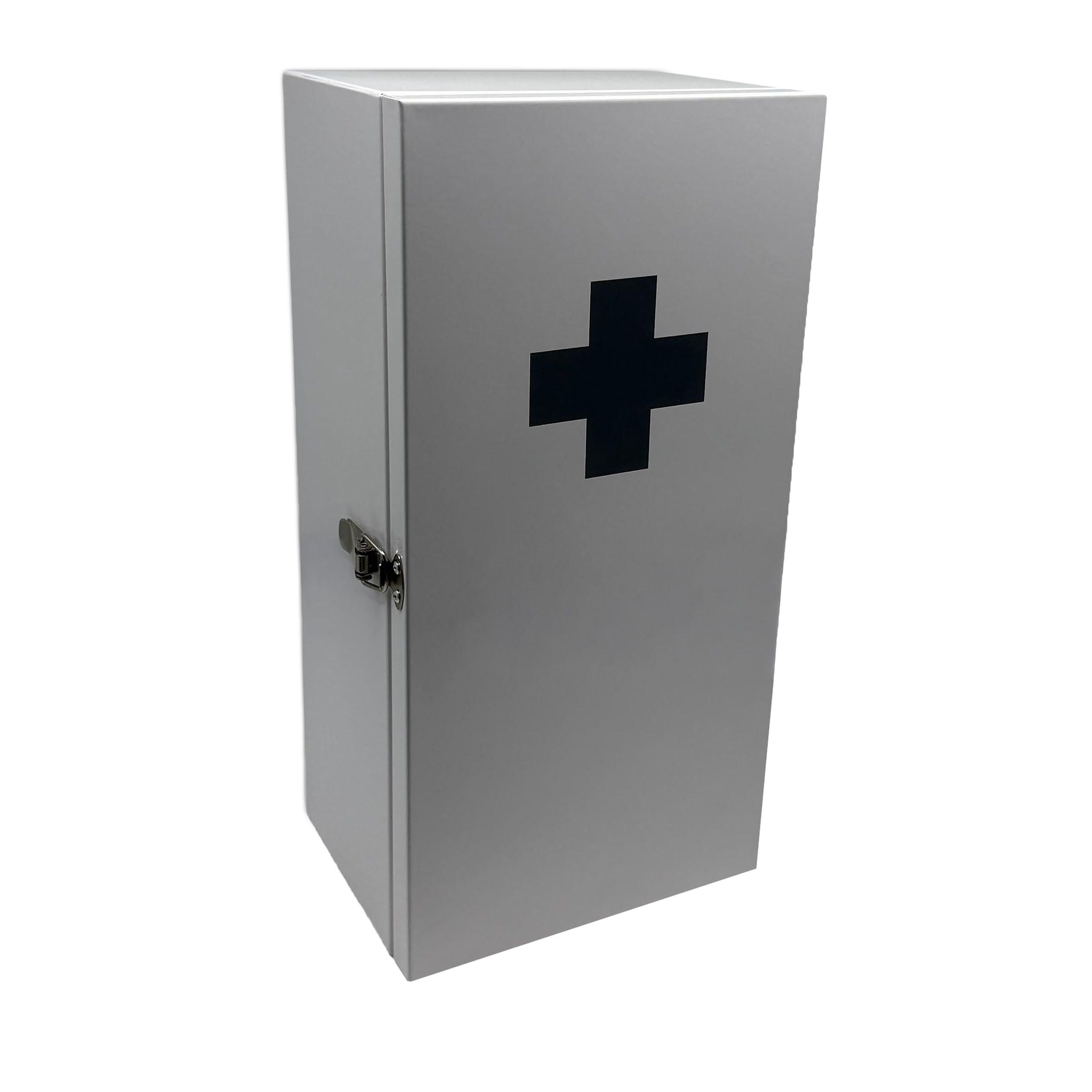 MEDICINSKÅP Grå metall 3 fack väggmontering 42 cm Vit 42/21/15.5 cm