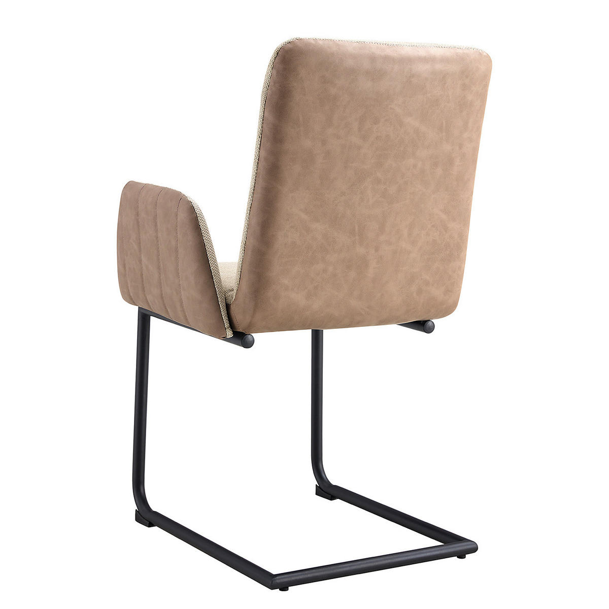 FREISCHWINGER - Beige / Schwarz - Microfaser / Strukturstoff / Eisen - Schwarz, Textil/Metall (58/92/58cm) - home24