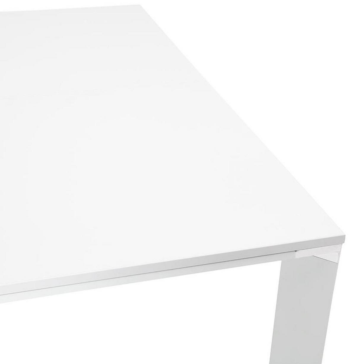 SCHREIBTISCH Minimalistisch Chromakzente Quadratisch KERIX, Weiß 160x160x74,5 cm - Weiß, Holz/Metall (160/160/75cm) - KADIMA DESIGN