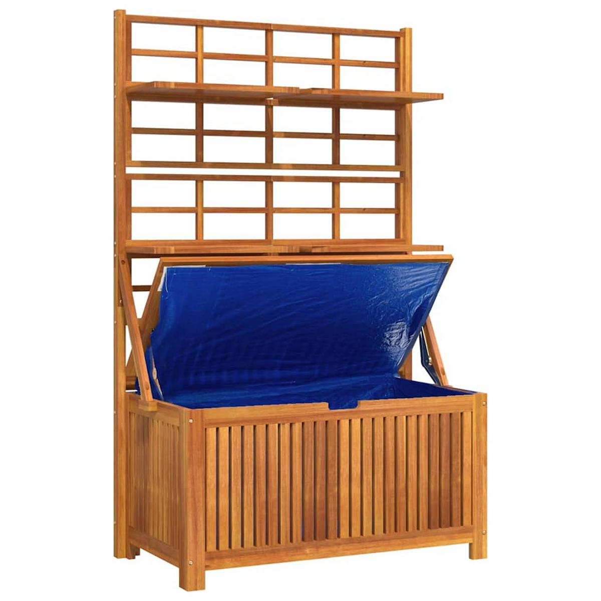 TRUHE Mit Rankgitter 99/50/160 Cm Massivholz Akazie - Braun, Holz (99/160/50cm) - vidaXL