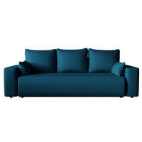 SOFA Bubi mit Bettkasten und Schlaffunktion, Cordstoff - Dunkelblau, Holzwerkstoff (242/85/95cm)