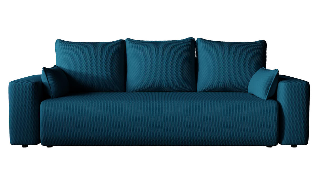 SOFA Bubi mit Bettkasten und Schlaffunktion, Cordstoff - Dunkelblau, Holzwerkstoff (242/85/95cm)