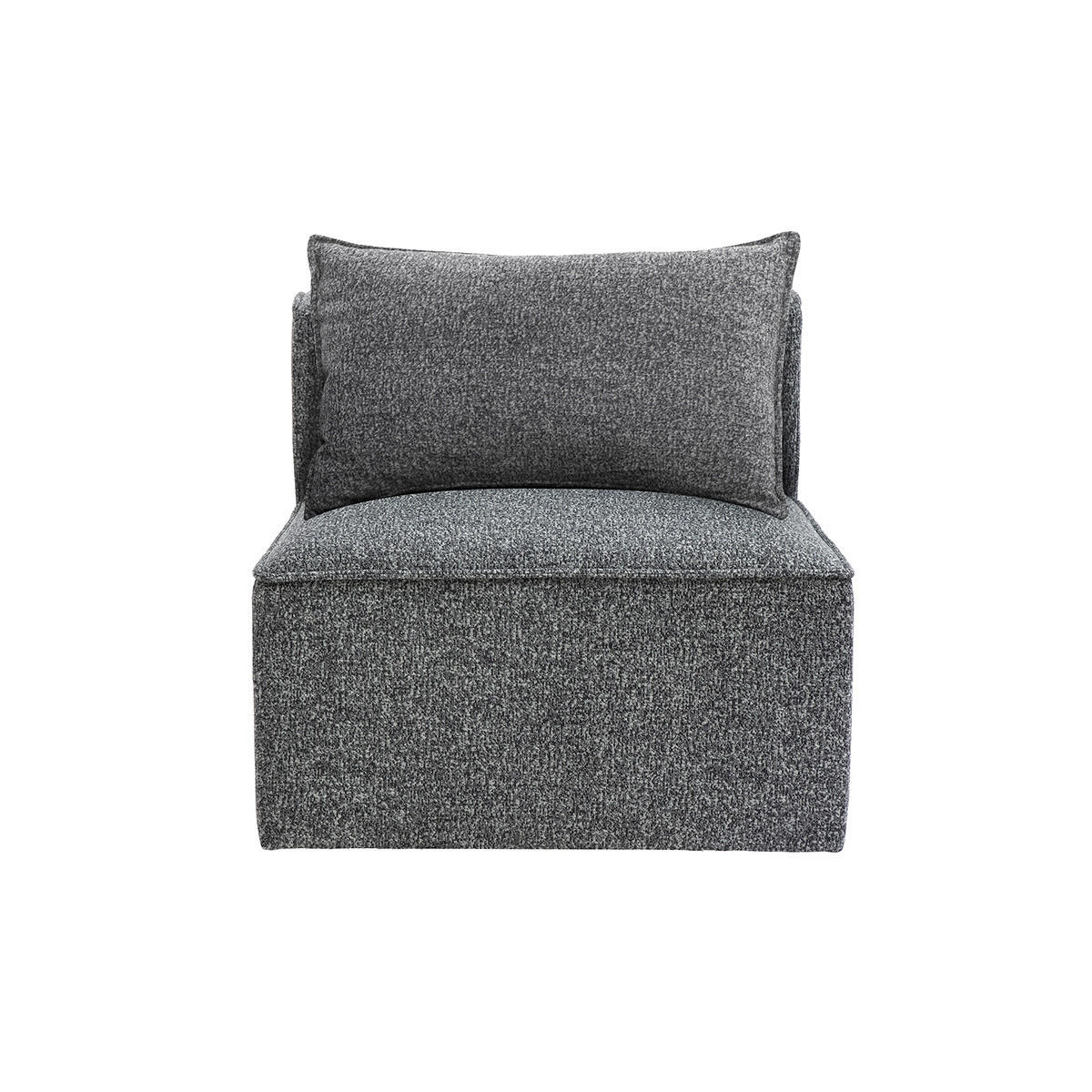 ECKMODUL Sofa Dunkelgrau Meliert Rechts KERRY - Dunkelgrau, Textil (89.5/64/70.5cm) - Miliboo