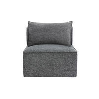 ECKMODUL Sofa Dunkelgrau Meliert Rechts KERRY - Dunkelgrau, Textil (89.5/64/70.5cm) - Miliboo