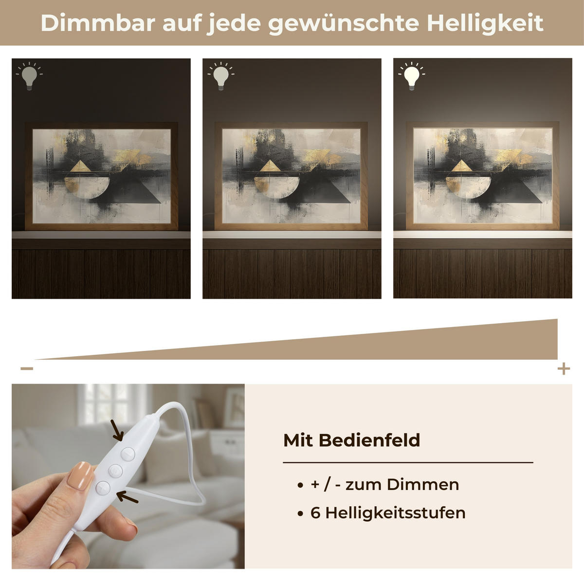 NÁSTĚNNÁ LAMPA Abstraktní - černá - barva - moderní 30x20 cm - šedá, kompozitní dřevo (30/20/8cm) - OnlyWow