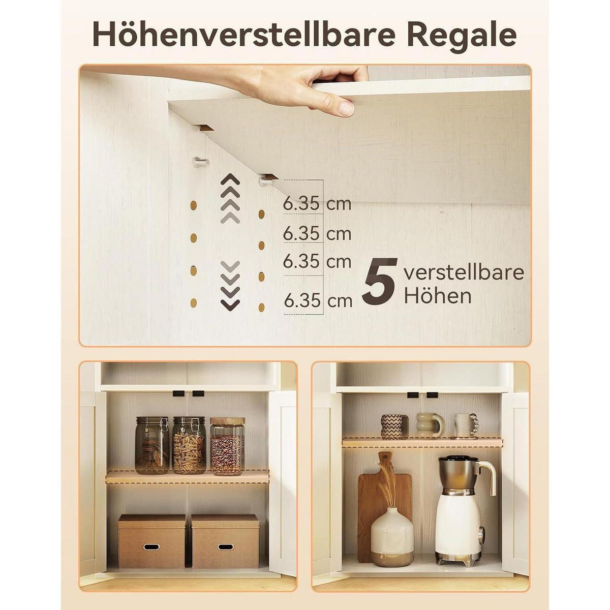 BÜCHERREGAL mit Türen 176.4 x 48 cm Weiß - Weiß, Holzwerkstoff (48/176.4/24cm)