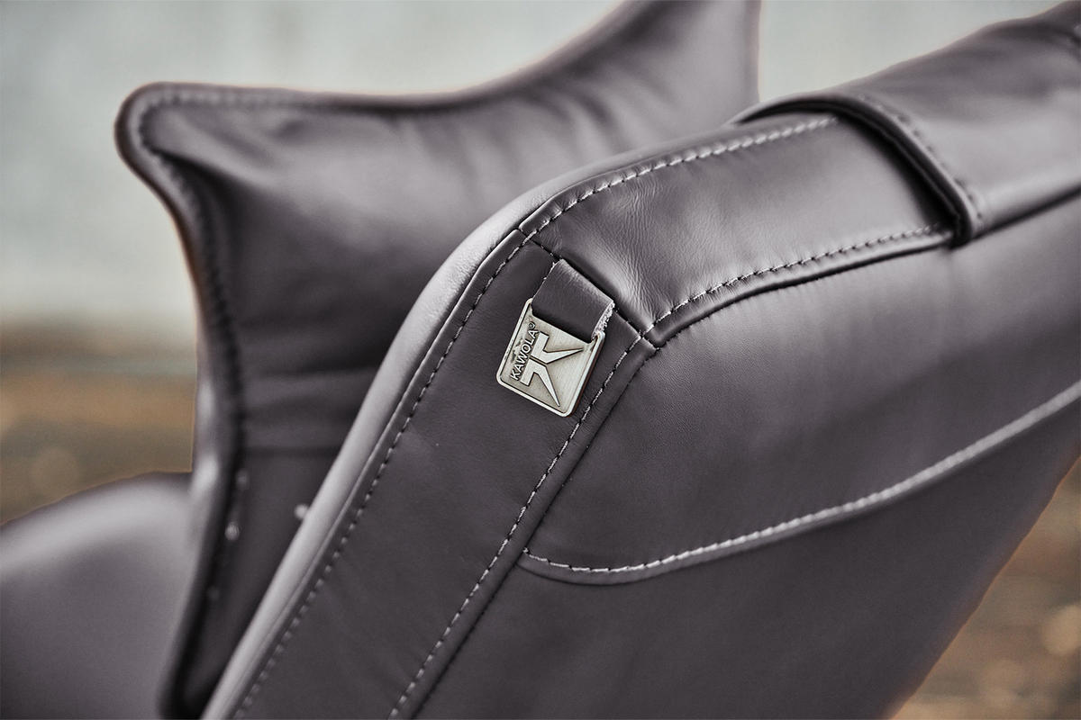 RELAXLIEGE CAVAL Grau Leder - Silberfarben/Grau, Leder/Metall (79/95/157cm) - KAWOLA
