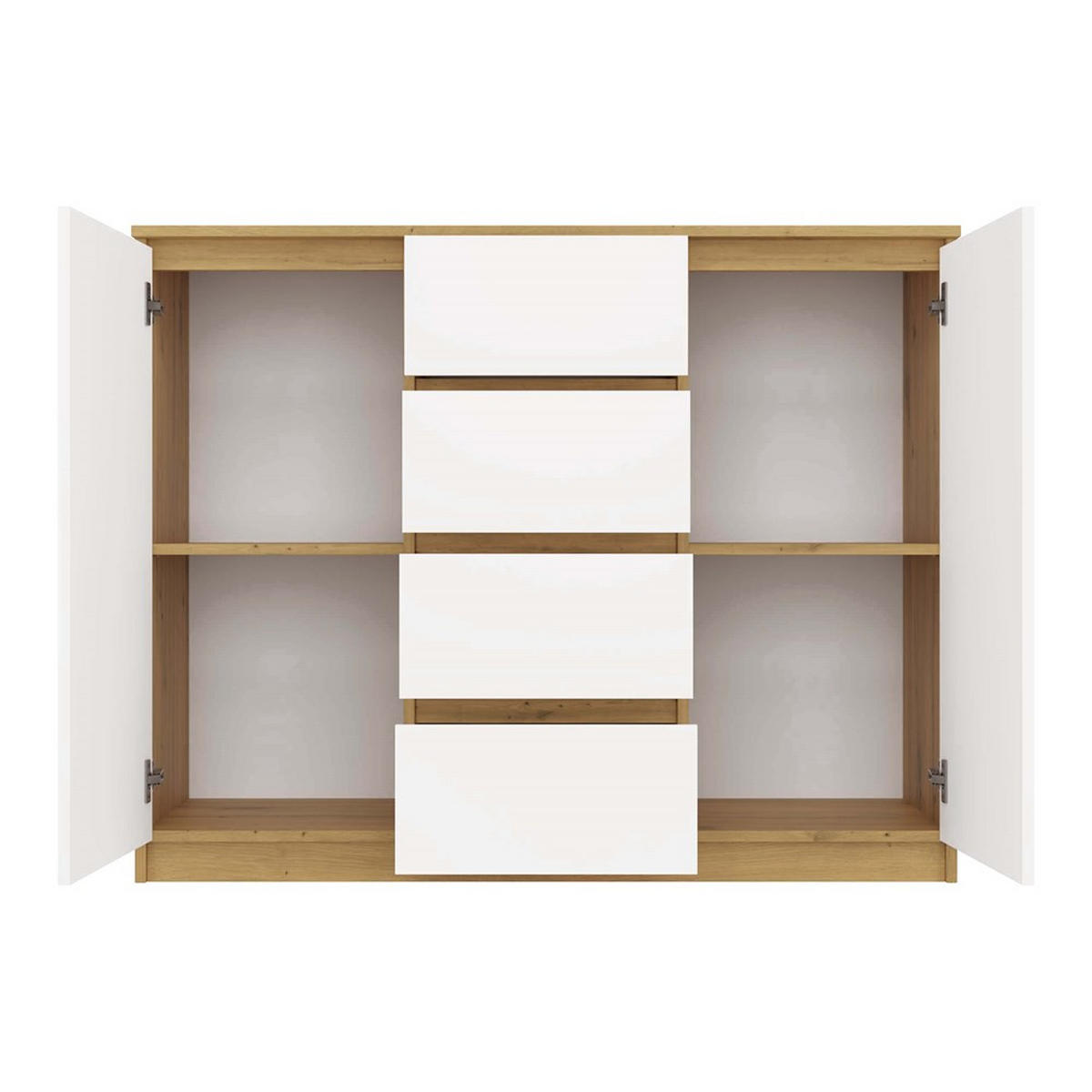 KOMODA Artisan, bílá 120/97/40 - bílá, kompozitní dřevo (120/97/40cm) - RAUMHIRSCH FURNITURE