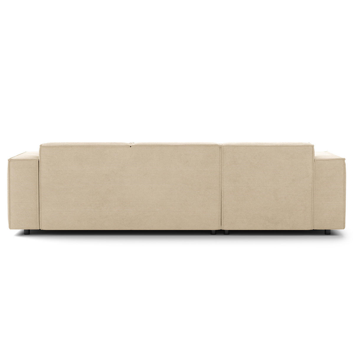 ECKSOFA mit Longchair - Beige/Schwarz, Kunststoff/Textil (260/177cm) - home24