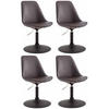 DREHSTUHL 4er Set Lederlook braun - Schwarz/Braun, Textil/Metall (48/76/57cm) - CLP