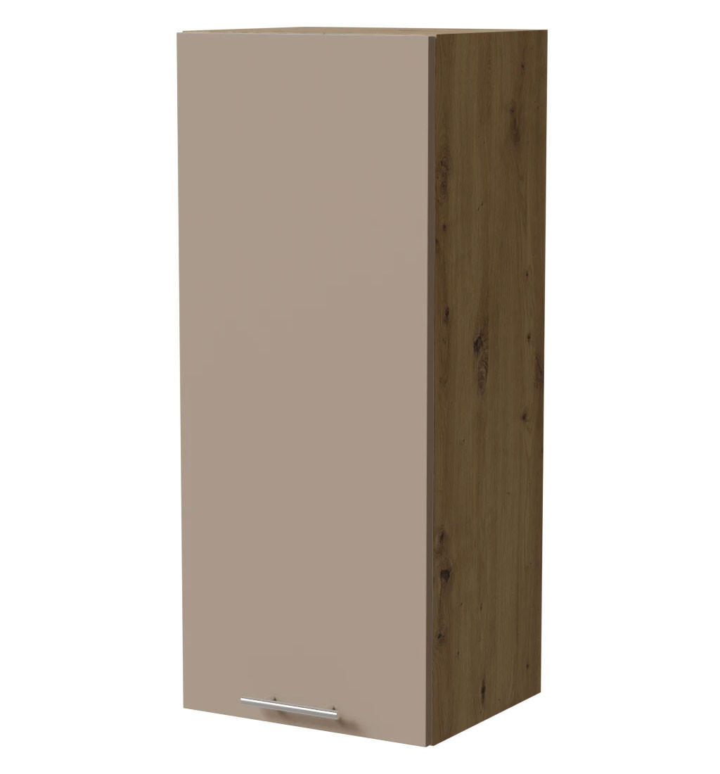 HÄNGESCHRANK Brerra W4/40 Eiche Artisan / RAL 1019 graubeige Matt 40 / 32,5 / 96cm - Graubraun/Eiche Artisan, Holz/Holzwerkstoff (40/96/32.5cm) - Feldmann-Wohnen