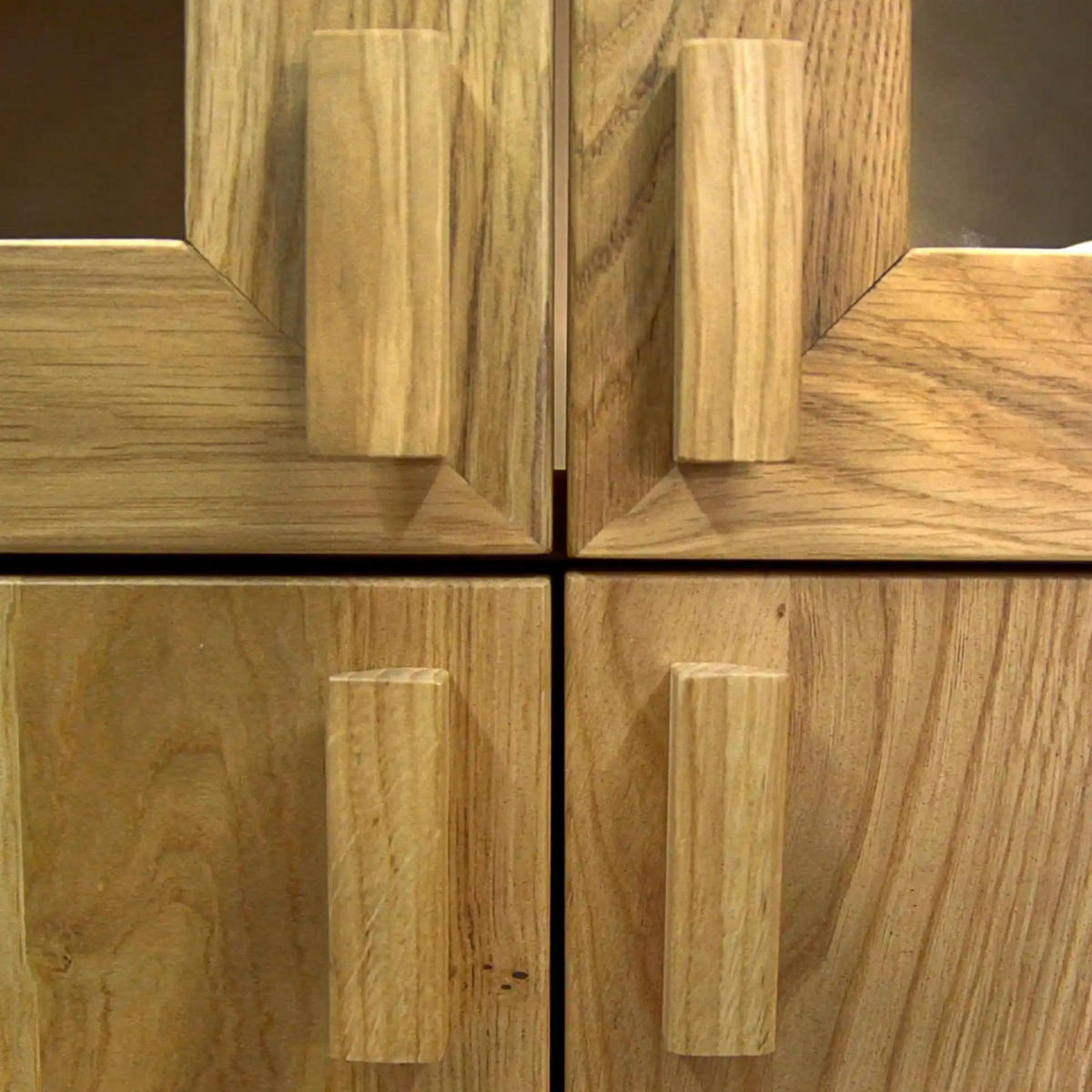 VITRINENSCHRANK aus Massivholz ins Wohnzimmer Büro DAVOS - Eichefarben, Holz (90/200/40cm) - Rawood Furniture