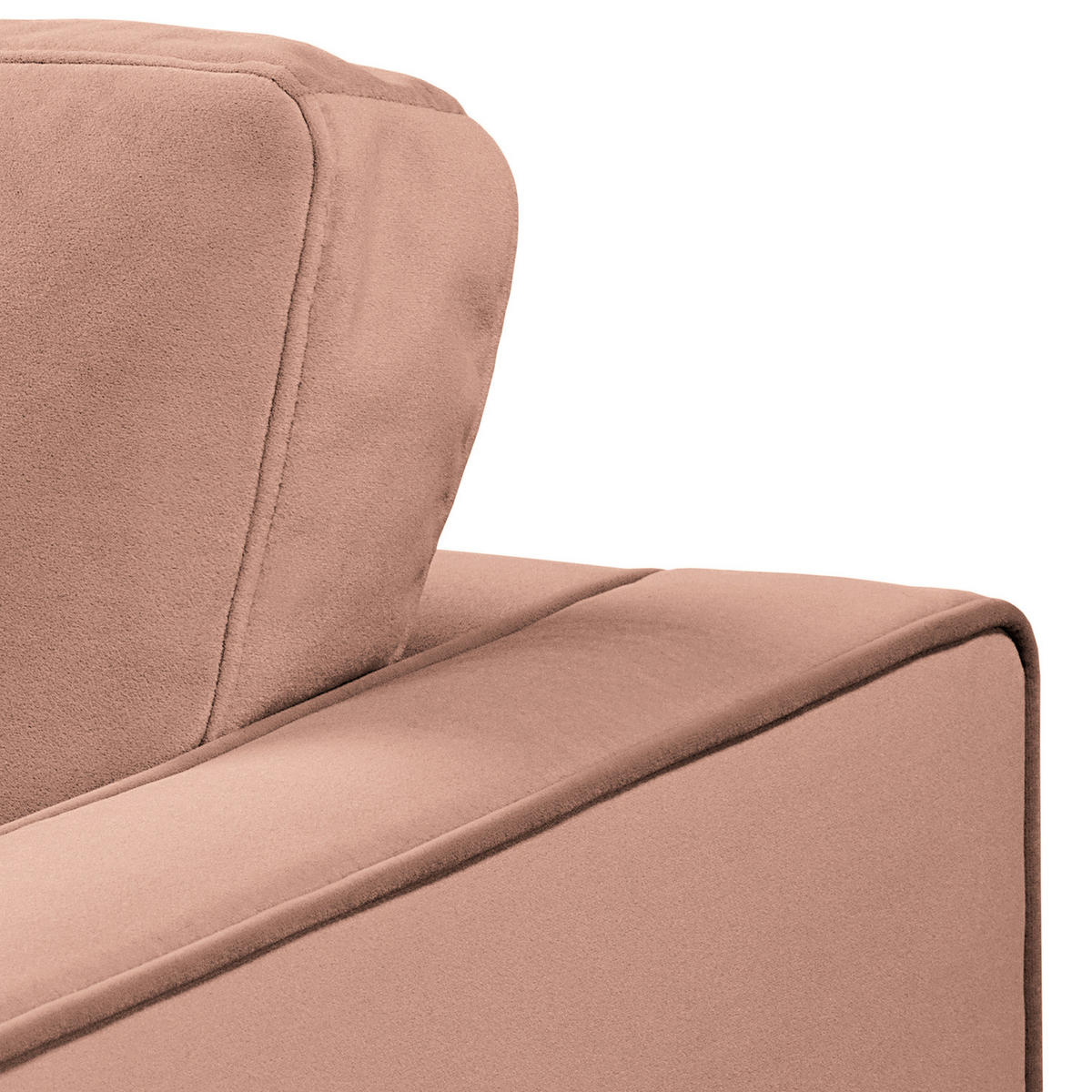 SESSEL - Samt - Dunkelbraun/Rosa, Birkenholz/Textil (90/80/86cm) - home24