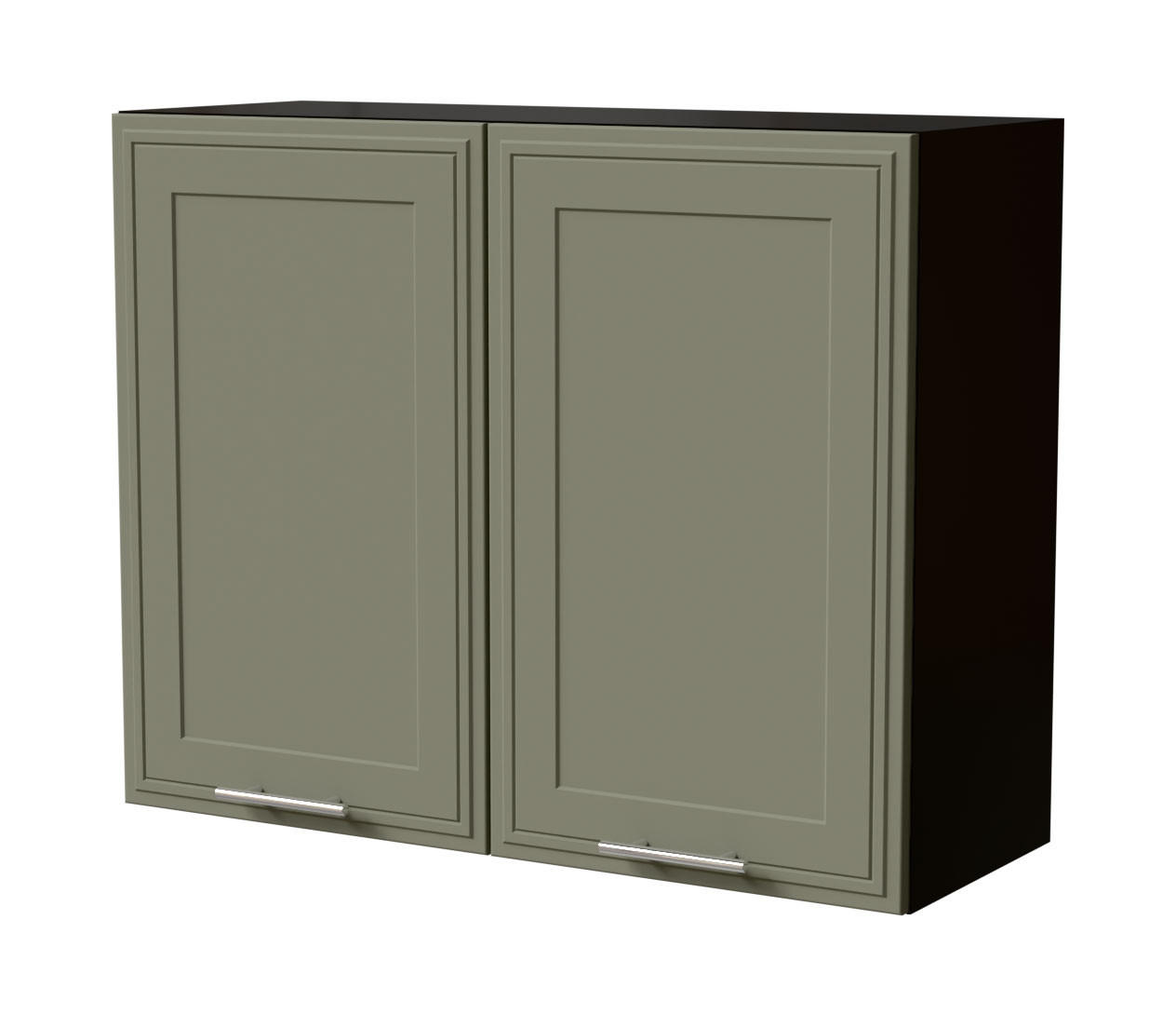 HÄNGESCHRANK Salo W3/90 Schwarz / Reed Green Matt 90 / 32,5 / 72cm - Schwarz/Grün, Holz/Holzwerkstoff (90/72/32.5cm) - Feldmann-Wohnen