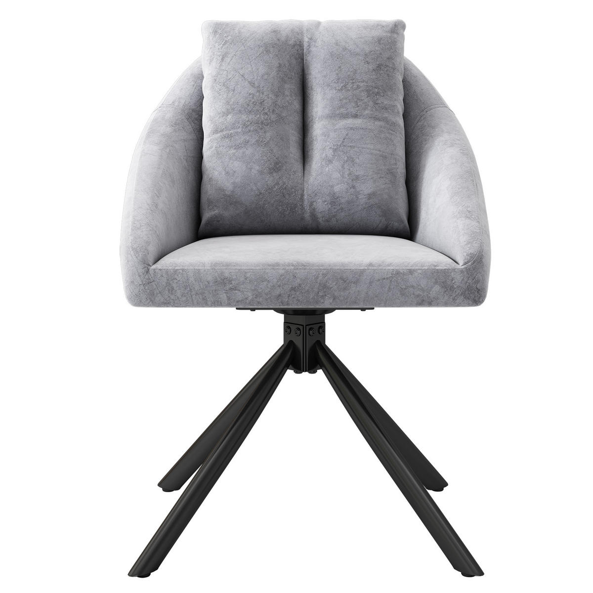 ESSZIMMERSTUHL Drehbar Grau Samt, Ergonomisch, Modern - Grau, Textil (65/79/59cm) - FLIEKS