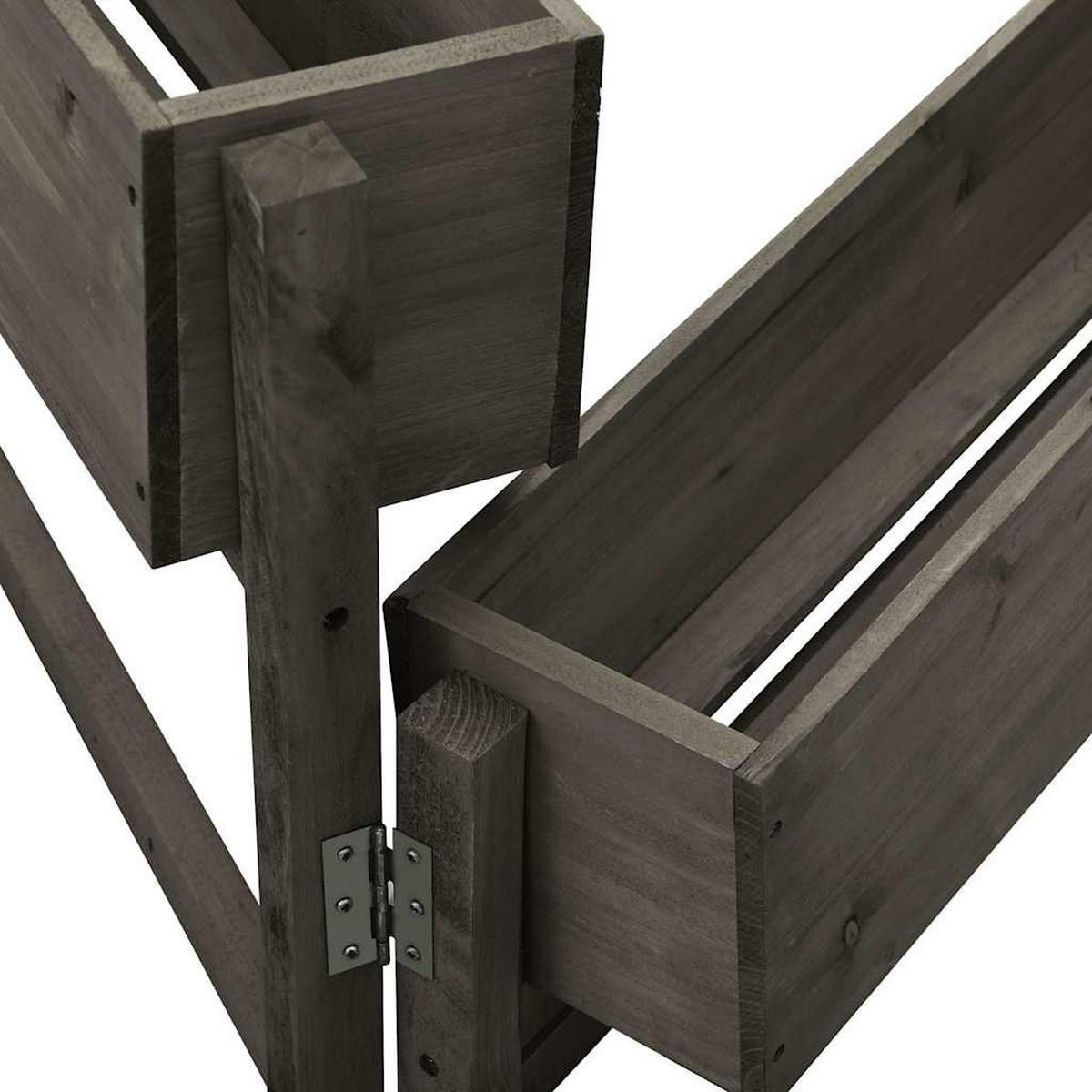 PFLANZKÜBEL Klappbar Grau 60x14x75 cm Massivholz Tanne - Grau, Holz (181/75/14cm)