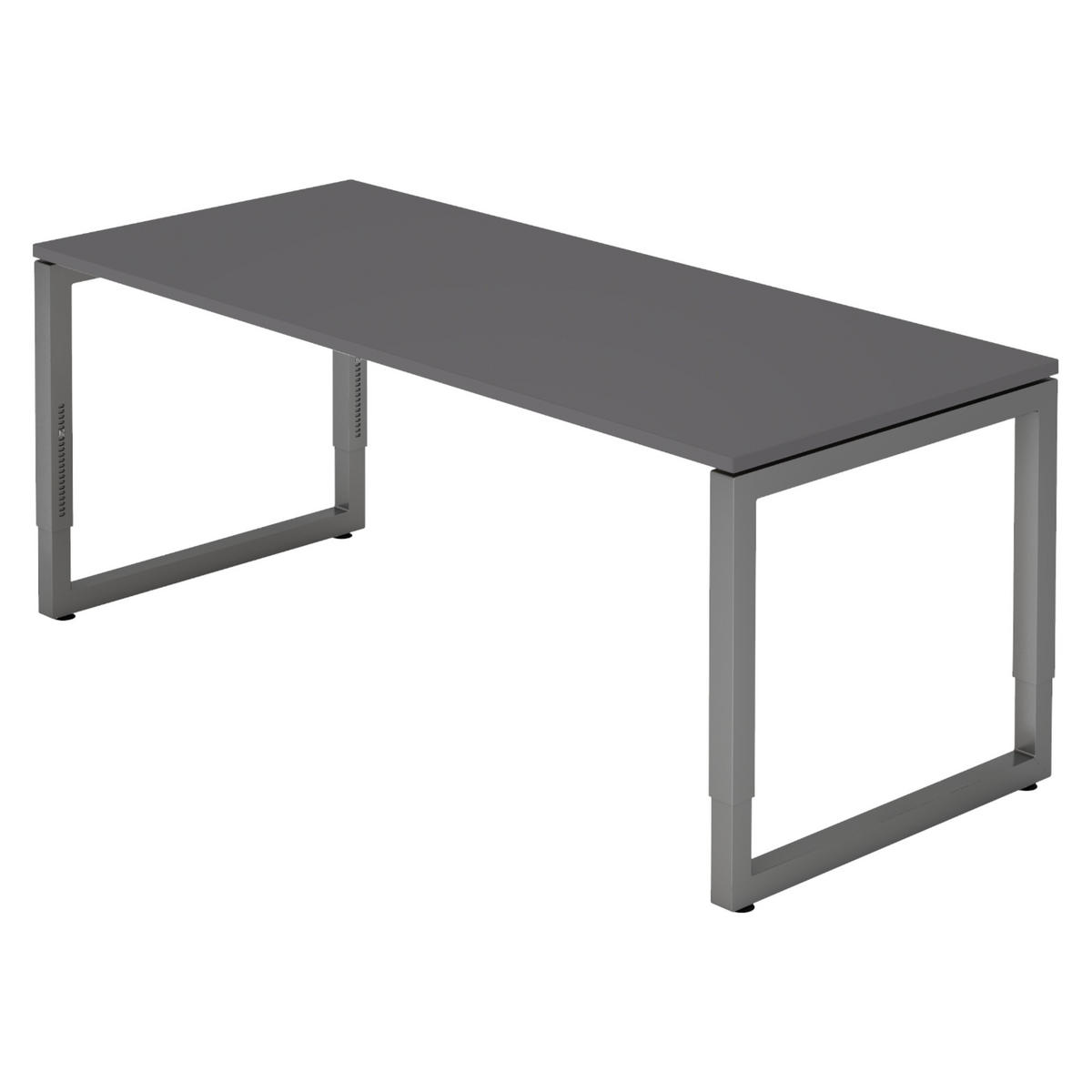 SCHREIBTISCH Serie-R 80/180/74 cm in Graphitfarben/Graphitfarben - Graphitfarben, Holzwerkstoff (80/180/74cm) - bümö