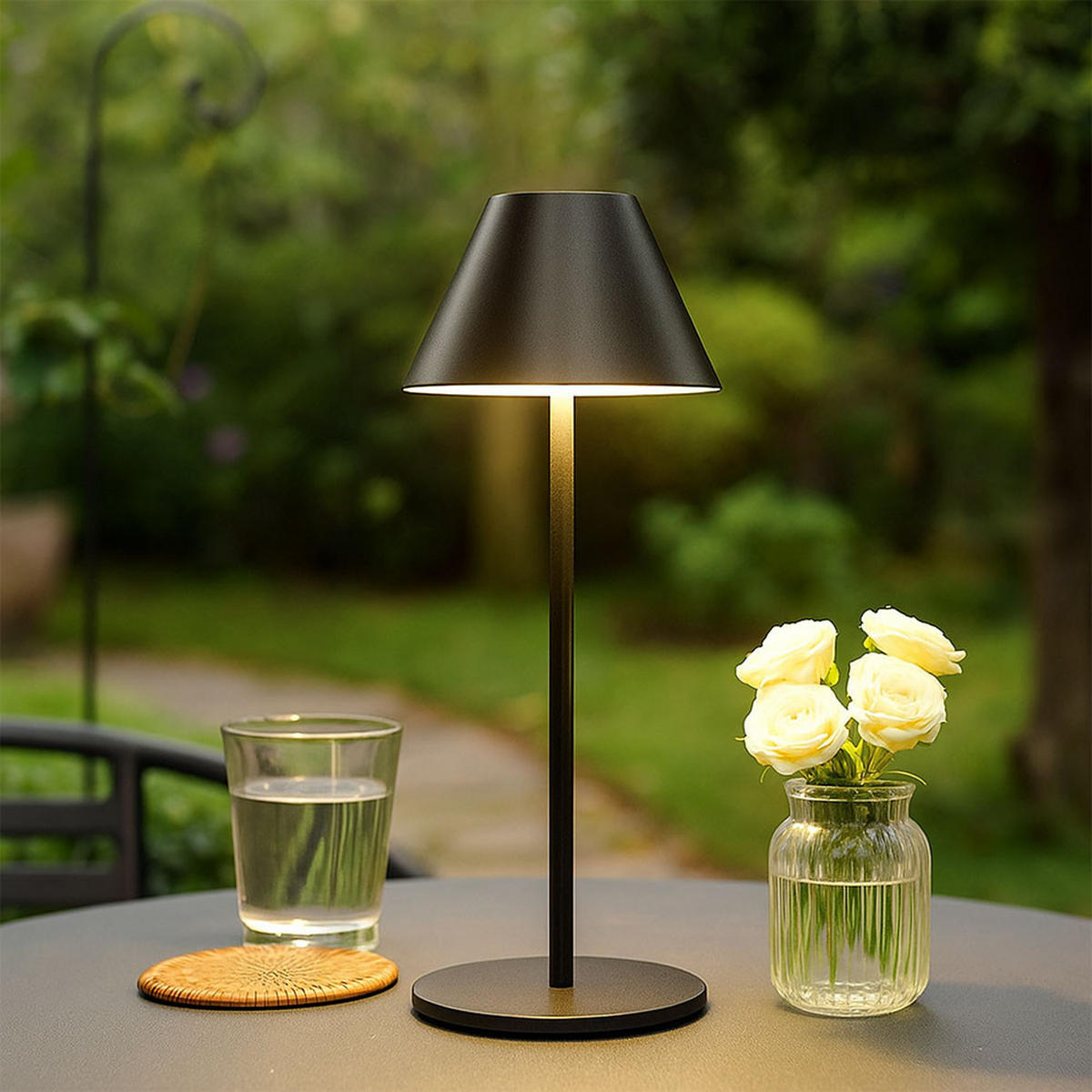 LED TISCHLAMPE Metall Schwarz - Schwarz, Metall (14/14/36cm)