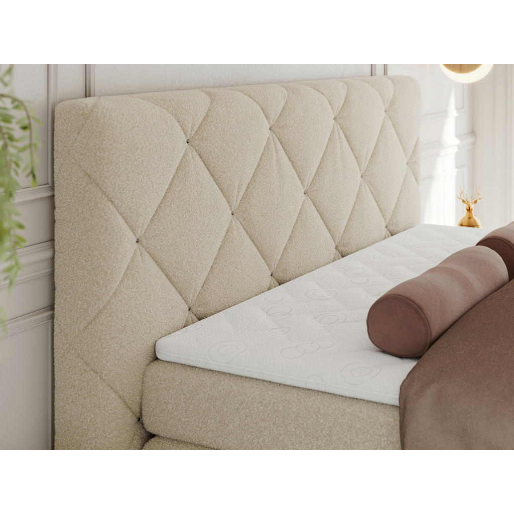 Thumbnail - Xxxl Boxbett, Beige, Textil, 2-Sitzer, H4, Rechteckig, 160x200 cm, Oeko-Tex®, Schlafzimmer, Betten, Boxspringbetten