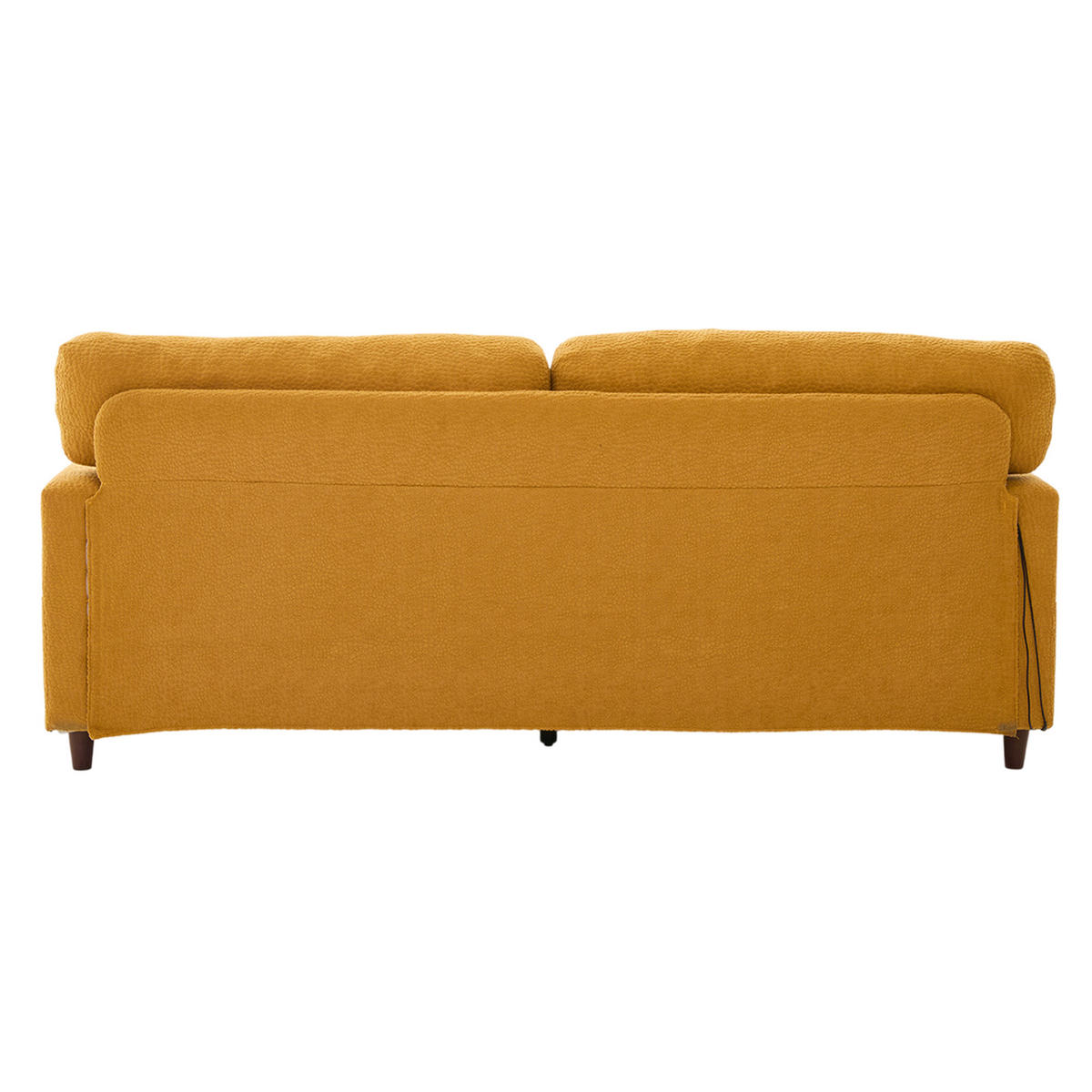 SOFA 2-Sitzer mit USB-C LED Chenille Mustard Yellow - Gelb, Kunststoff (203/86/77.5cm) - Meubliv