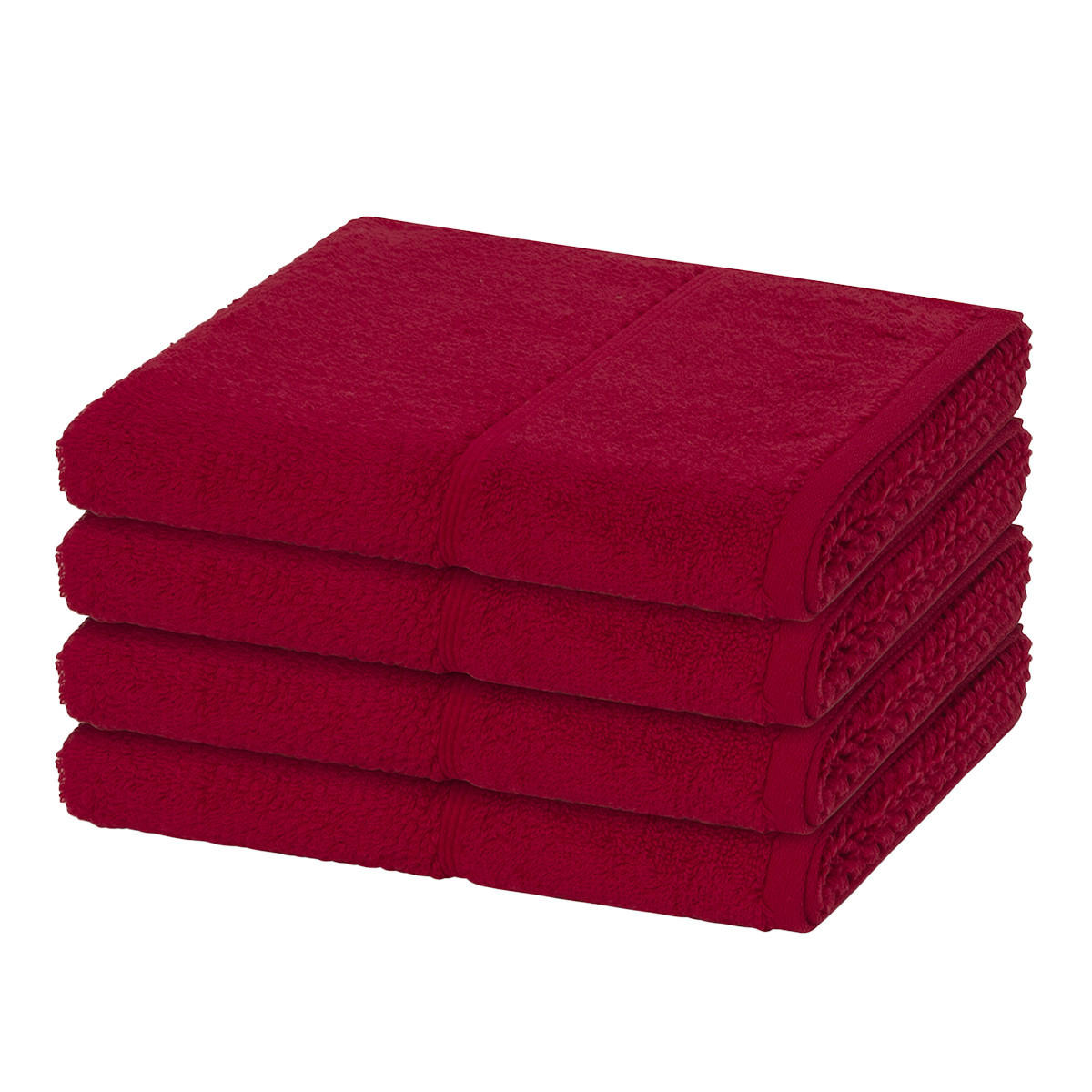 HANDTUCH Pearl 4er-Set - Rot, Textil (50/100cm) - MÖVE