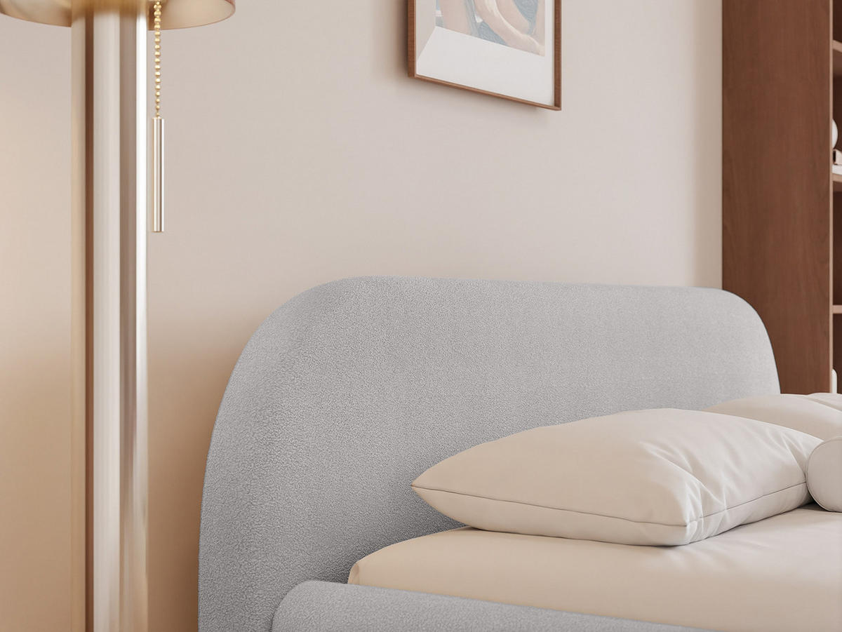 POLSTERBETT Dmar 200x200 cm, Hellgrau - Hellgrau, Textil (200/200cm) - Fedve