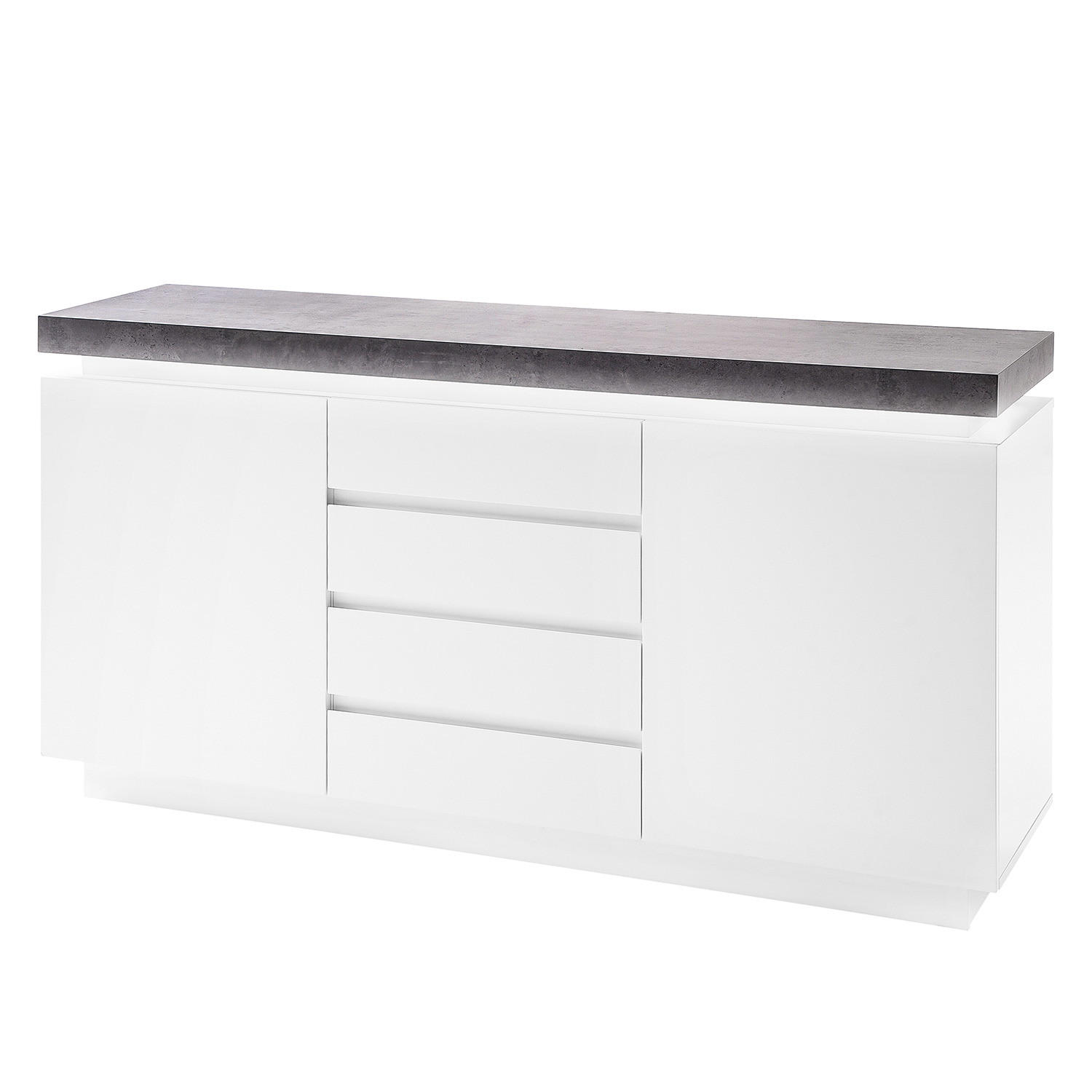 SIDEBOARD - MDF - Weiß/Grau, Holzwerkstoff (150/81/40cm) - home24