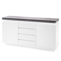 SIDEBOARD - MDF - Weiß/Grau, Holzwerkstoff (150/81/40cm) - home24