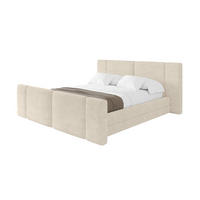 POLSTERBETT mit Bettkasten, Fußteil und Lattenrost, Bett mit Matratze H3/H4 - TEVO-Z 140x200 Beige - Beige, Holzwerkstoff/Textil (140/200cm) - ALTDECOR
